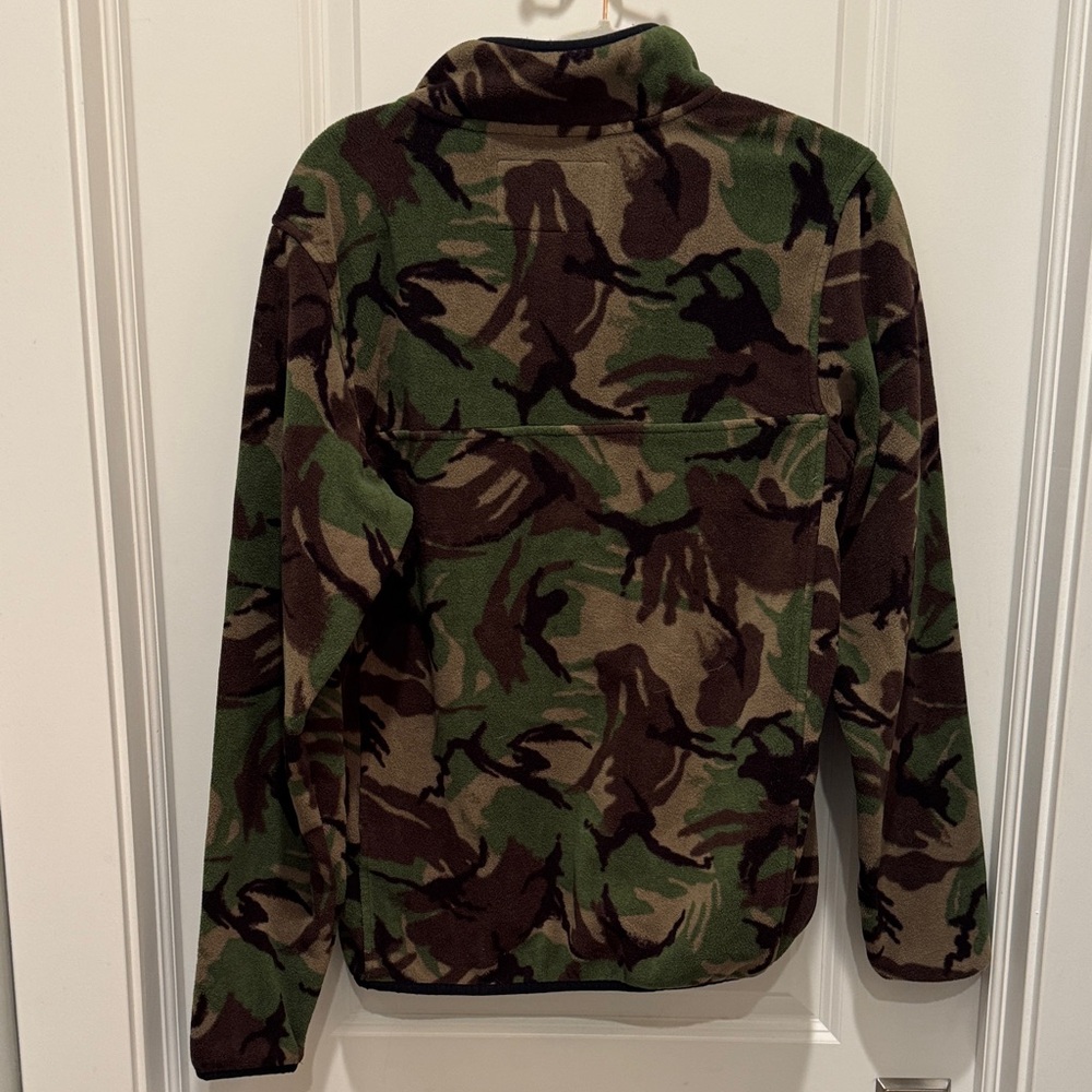 Lands' End T-200 Fleece Snap Neck Pullover Green and Brown Camo Men’s Small - Picture 10 of 12